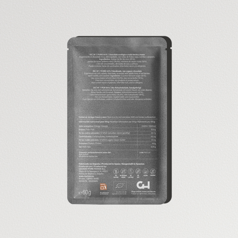 
                      
                        54% Pure, Organic Chocolate Bar
                      
                    