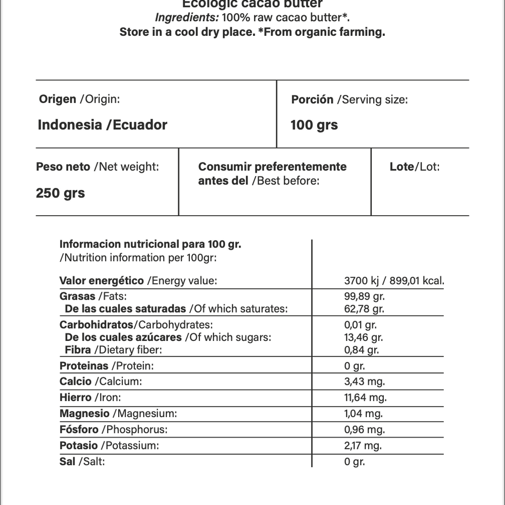 
                      
                        Organic Cacao Butter
                      
                    