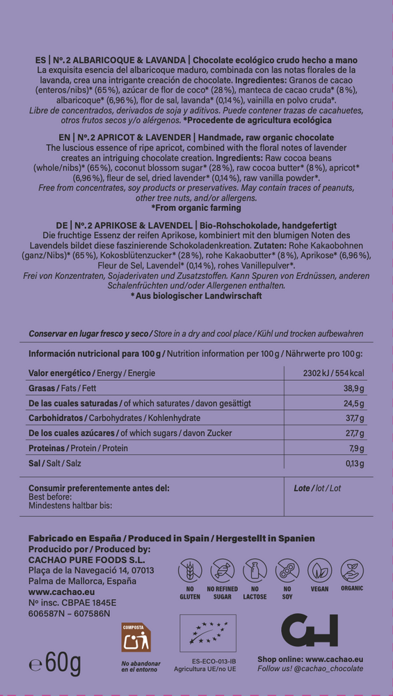 
                      
                        Organic Apricot & Lavender Chocolate Bar
                      
                    