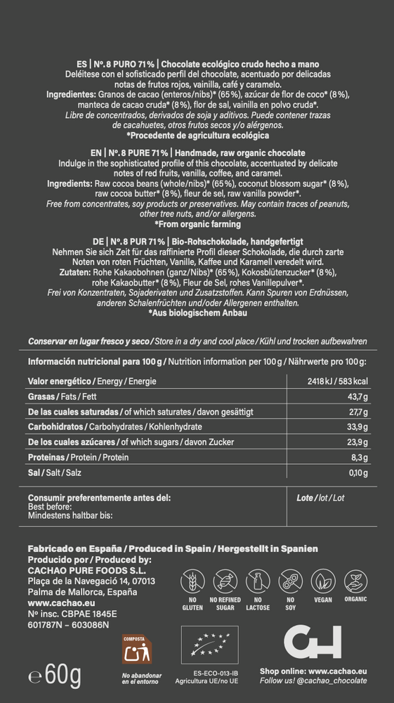 
                      
                        71%  Pure, Organic Chocolate Bar
                      
                    