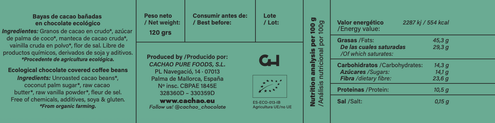 
                      
                        Organic, Chocolate Covered Cacao Beans
                      
                    